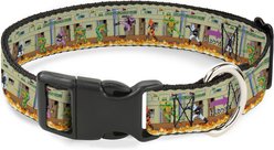 Buckle-Down Nickelodeon Ninja Turtles Battle Foot Soldiers Video Game Scene Plastic Buckle Polyester Dog Collar, Large: 15 to 24-in neck, 1-in wide