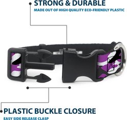 Buckle-Down Plastic Buckle Polyester Dog Collar, Camo Purple/Black/White, Wide Small: 13 to 17-in neck, 1.5-in wide slide 2 of 9