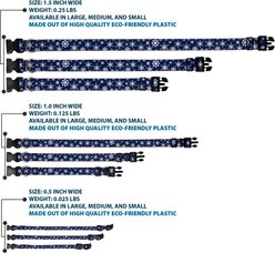 Buckle-Down Plastic Buckle Snowflakes Print Polyester Dog Collar, Blue/White, Wide Small: 13 to 17-in neck, 1.5-in wide slide 2 of 9