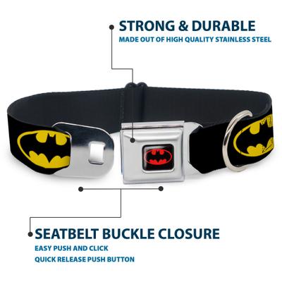 Show full view: Buckle-Down Batman Shield Seatbelt Buckle Dog Collar, Small slide 4 of 11