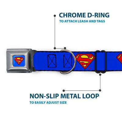 Show full view: Buckle-Down Superman Shield Seatbelt Buckle Dog Collar, Wide Medium slide 6 of 12