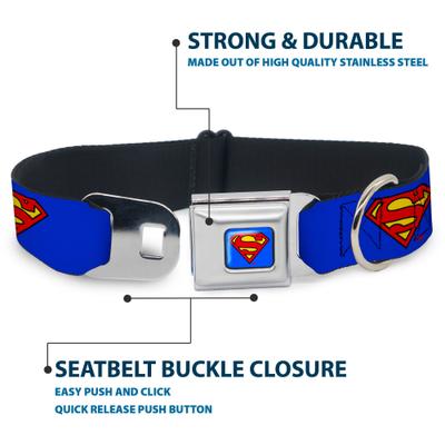 Show full view: Buckle-Down Superman Shield Seatbelt Buckle Dog Collar, Wide Medium slide 5 of 12