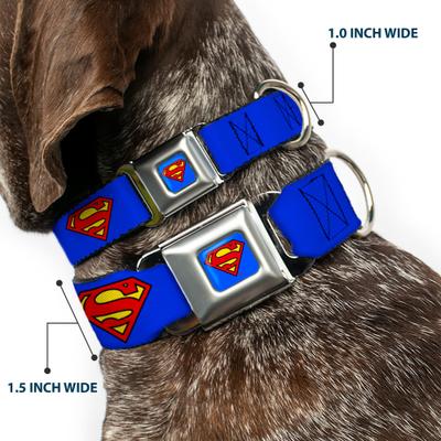 Show full view: Buckle-Down Superman Shield Seatbelt Buckle Dog Collar, Wide Medium slide 3 of 12