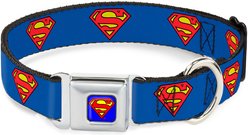 Buckle-Down Superman Shield Seatbelt Buckle Dog Collar, Large