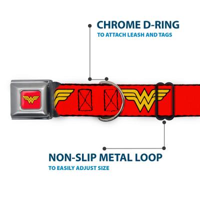 Show full view: Buckle-Down Wonder Woman Seatbelt Buckle Dog Collar, Wide Large slide 5 of 11