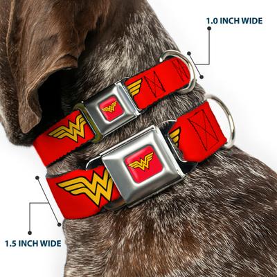 Show full view: Buckle-Down Wonder Woman Seatbelt Buckle Dog Collar, Wide Large slide 2 of 11