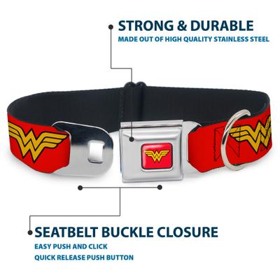 Show full view: Buckle-Down Wonder Woman Seatbelt Buckle Dog Collar, Wide Large slide 4 of 11