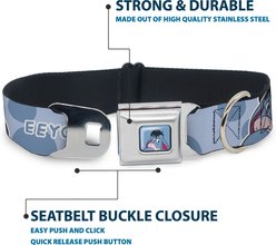 Buckle-Down Disney Winnie the Pooh Eeyore Text & Expression Close Up Dot Metal Seatbelt Buckle Polyster Dog Collar, Blue, Medium: 16 to 23-in neck, 1.5-in wide slide 2 of 9