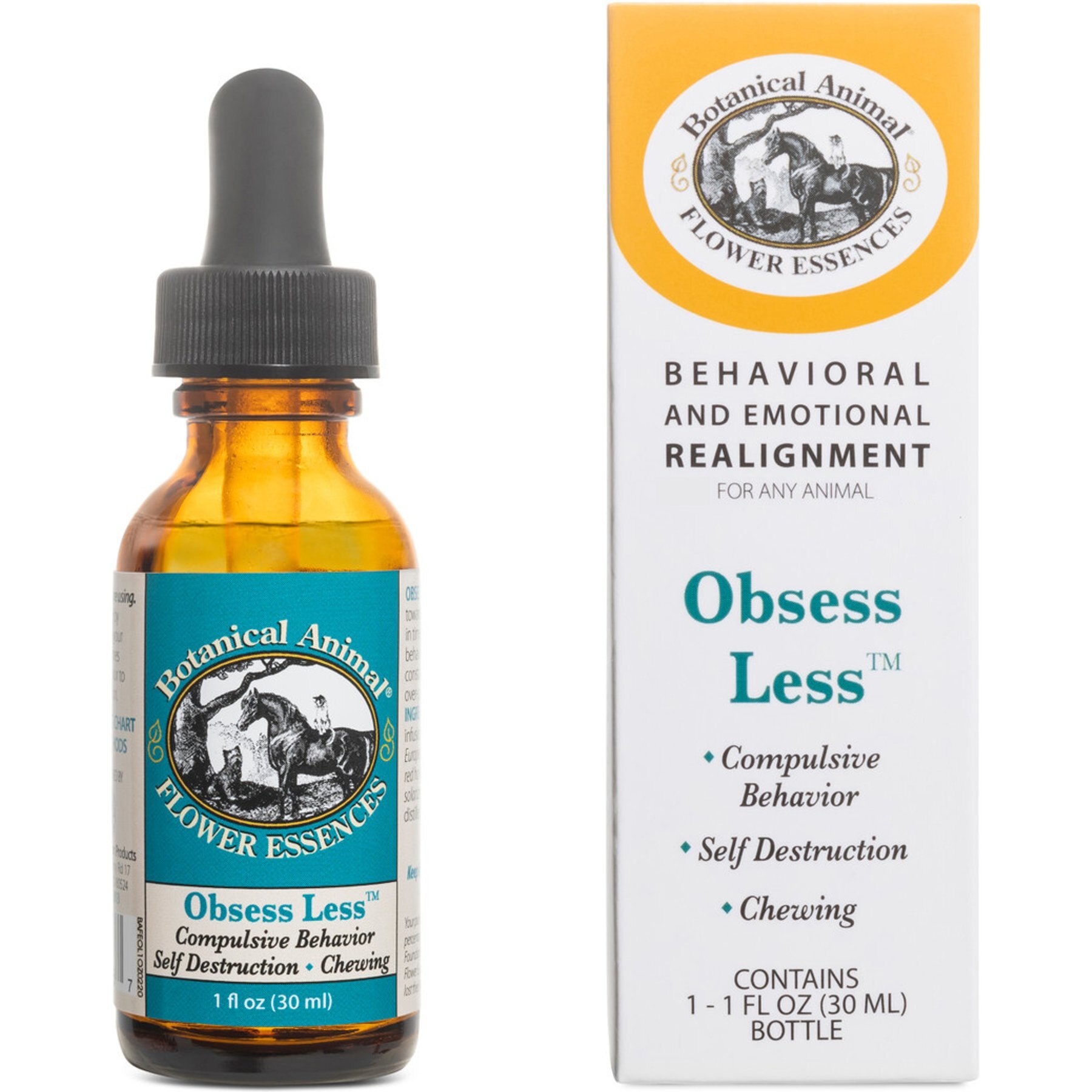 Botanical Animal Flower Essences Obsess Less Calming Pet Supplement, 1-fl oz bottle