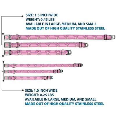 Show full view: Buckle-Down Disney Winnie the Pooh Piglet Expression Close Up Stripe Metal Seatbelt Buckle Polyster Dog Collar, Pink, Medium: 11 to 16.5-in neck, 1-in wide slide 3 of 9