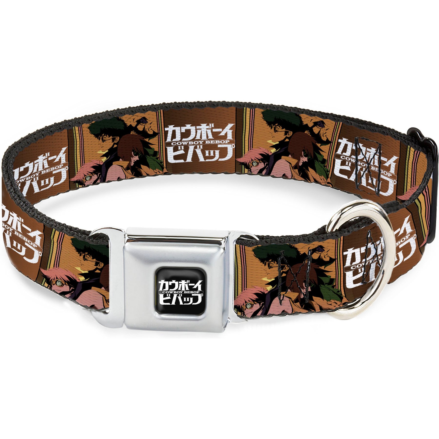 Buckle-Down Crunchyroll Cowboy Bebop Crew Group Pose & Title Logo Blocks Metal Seatbelt Buckle Polyster Dog Collar, Multi, Small: 9.5 to 13-in neck, 1-in wide