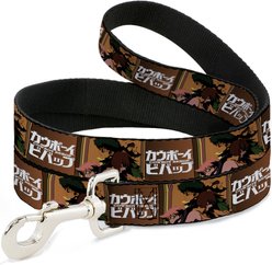 Buckle-Down Crunchyroll Cowboy Bebop Crew & Title Logo Blocks Polyester Dog Leash, 4-ft long, 1-in wide