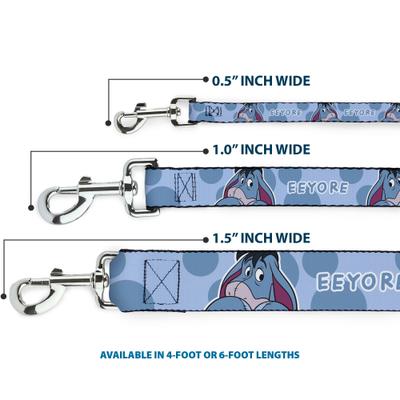 Show full view: Buckle-Down Disney Winnie The Pooh Eeyore Text & Expression Polyester Dog Leash, 4-ft long, 1-in wide slide 3 of 6
