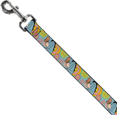 Show full view: Buckle-Down Disney Winnie The Pooh Eeyore Butterfly Pose Floral Collage Polyester Dog Leash, Blue, 4-ft long, 1-in wide slide 2 of 6