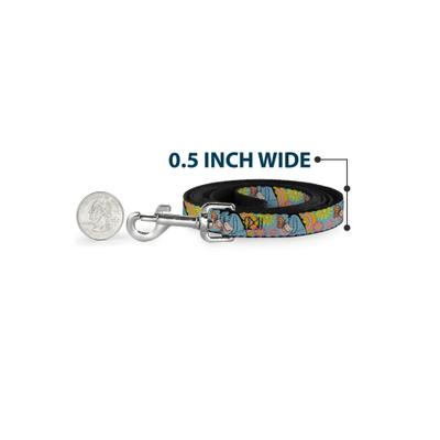 Show full view: Buckle-Down Disney Winnie The Pooh Eeyore Butterfly Pose Floral Collage Polyester Dog Leash, Blue, 4-ft long, 1-in wide slide 4 of 6