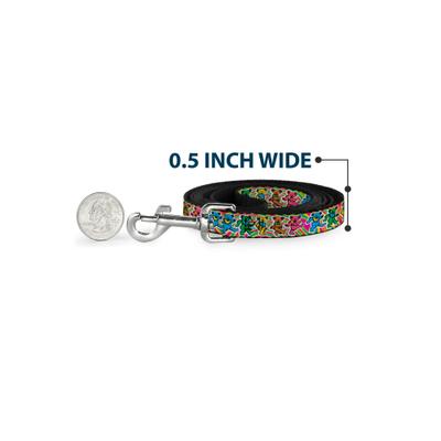 Show full view: Buckle-Down Grateful Dead Dancing Bears Swirl Polyester Dog Leash, 4-ft long, 1-in wide slide 4 of 7