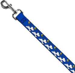 Buckle-Down Peanuts Snoopy Running & Woodstock Pose Polyester Dog Leash, Blue, 4-ft long, 1-in wide slide 2 of 6