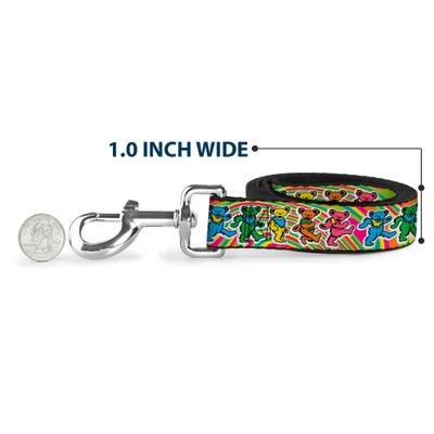 Show full view: Buckle-Down Grateful Dead Dancing Bears Swirl Polyester Dog Leash, 4-ft long, 1-in wide slide 5 of 7