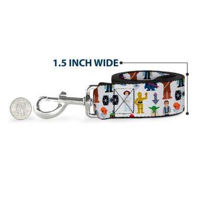 Show full view: Buckle-Down Star Wars Classic Characters & Icons Collage Polyester Dog Leash, White, 4-ft long, 1-in wide slide 7 of 7