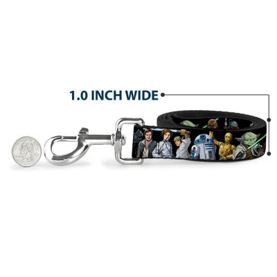 Show full view: Buckle-Down Star Wars Classic Character Poses Polyester Dog Leash, Black, 4-ft long, 1-in wide slide 5 of 6