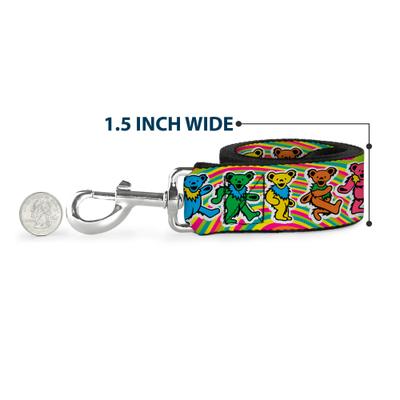 Show full view: Buckle-Down Grateful Dead Dancing Bears Swirl Polyester Dog Leash, 4-ft long, 1-in wide slide 6 of 7