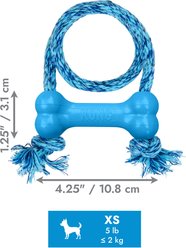 KONG Puppy Goodie Bone with Rope Dog Toy, X-Small, Blue slide 2 of 8