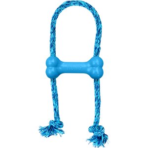 KONG Puppy Goodie Bone with Rope Dog Toy, X-Small, Blue