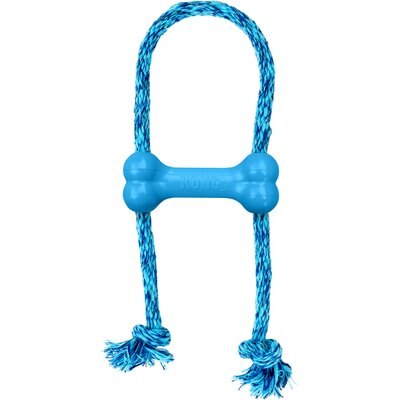 KONG KONG Puppy Goodie Bone with Rope Dog Toy, X-Small, Blue