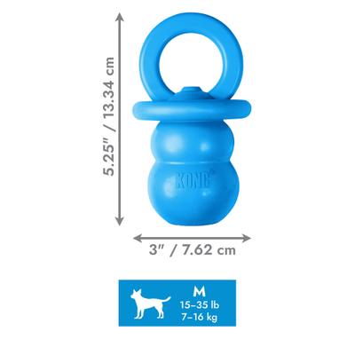 Show full view: KONG Puppy Binkie Chew Dog Toy, Blue, Medium slide 3 of 12