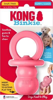 Show full view: KONG Puppy Binkie Chew Dog Toy, Pink, Small slide 4 of 12