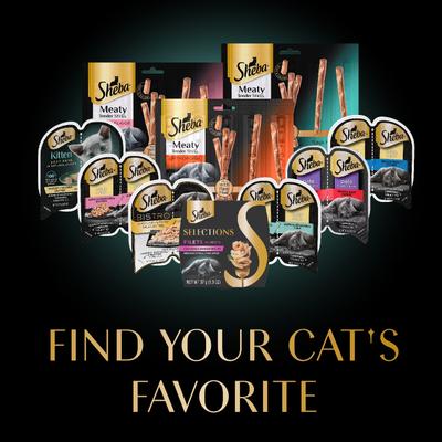 Show full view: Sheba Selections Filets in Broth Chicken with Tuna & Chicken with Shrimp Variety Pack Grain-Free Cat Meal Complement, 1.3-oz tray, case of 24 slide 9 of 10