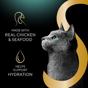 Sheba Selections Filets in Broth Chicken with Tuna & Chicken with Shrimp Variety Pack Grain-Free Cat Meal Complement, 1.3-oz tray, case of 24