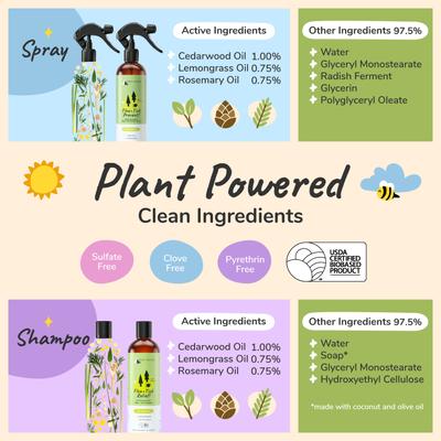 Show full view: kin+kind Flea+Tick Lemongrass Spray & Shampoo Maximum Protection Set for Dogs & Cats, 12-fl oz bottle slide 4 of 11