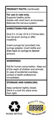 Show full view: CANNA COMPANION Whole Plant Full Spectrum Hemp Extract Oil Liquid Calming Supplement for Cats, 15-mL bottle slide 4 of 5