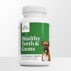 Terry Naturally Animal Health Healthy Teeth & Gums Liver Flavored Chewable Tablet Dental Supplement for Dogs, 60 count