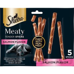 Sheba Meaty Tender Sticks Salmon Flavored Soft Adult Cat Treats, 5 count