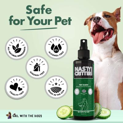 Show full view: Girl With The Dogs NASTY CRITTER! Mild Cucumber Dog & Cat Cologne, 8-oz bottle slide 6 of 6