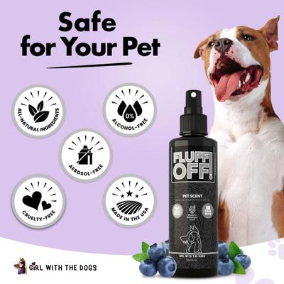 Show full view: Girl With The Dogs FLUFF OFF! Blueberry Bubblegum Dog & Cat Cologne, 8-oz bottle slide 6 of 7