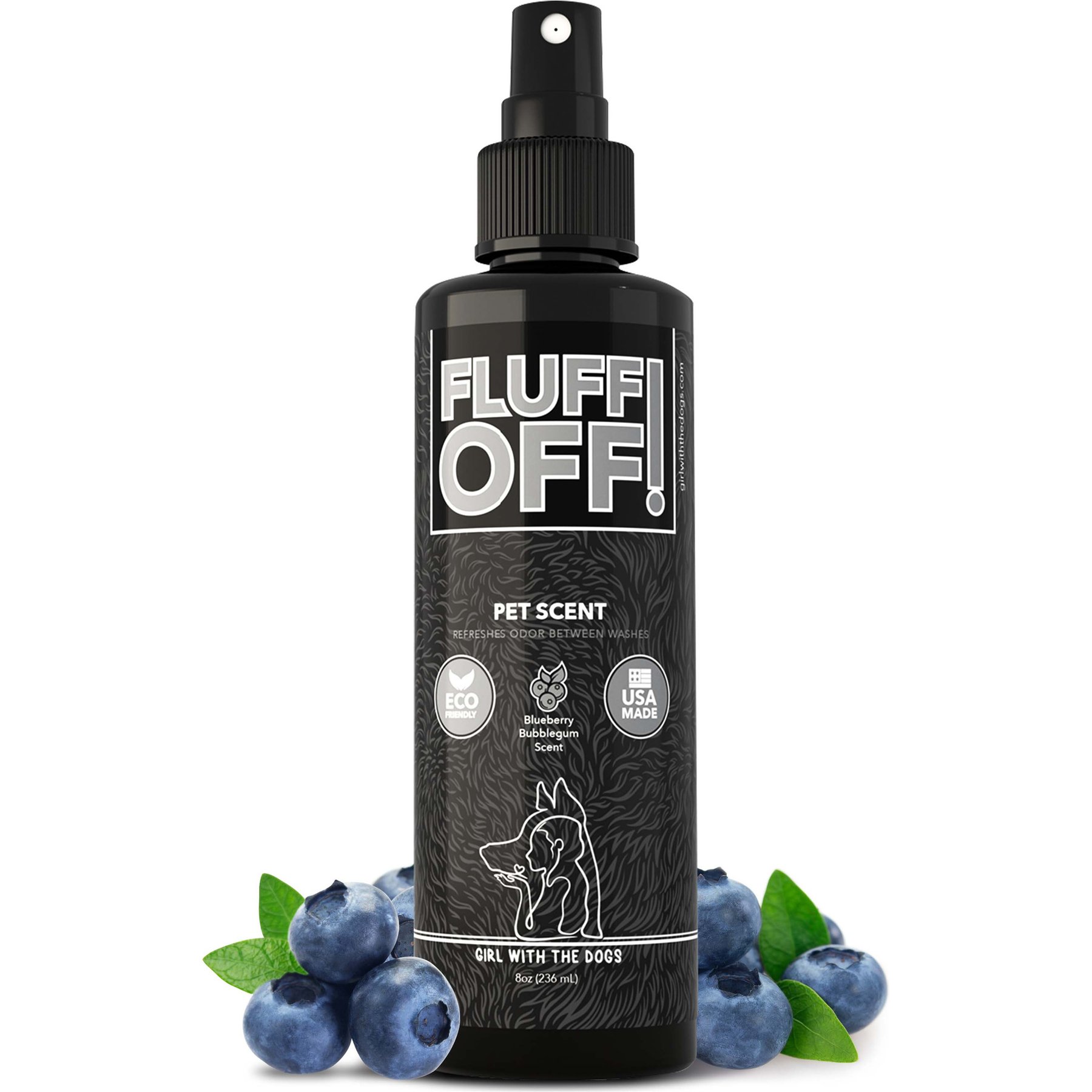 Girl With The Dogs FLUFF OFF! Blueberry Bubblegum Dog & Cat Cologne, 8-fl oz bottle