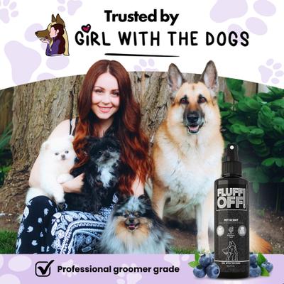 Show full view: Girl With The Dogs FLUFF OFF! Blueberry Bubblegum Dog & Cat Cologne, 8-oz bottle slide 2 of 7
