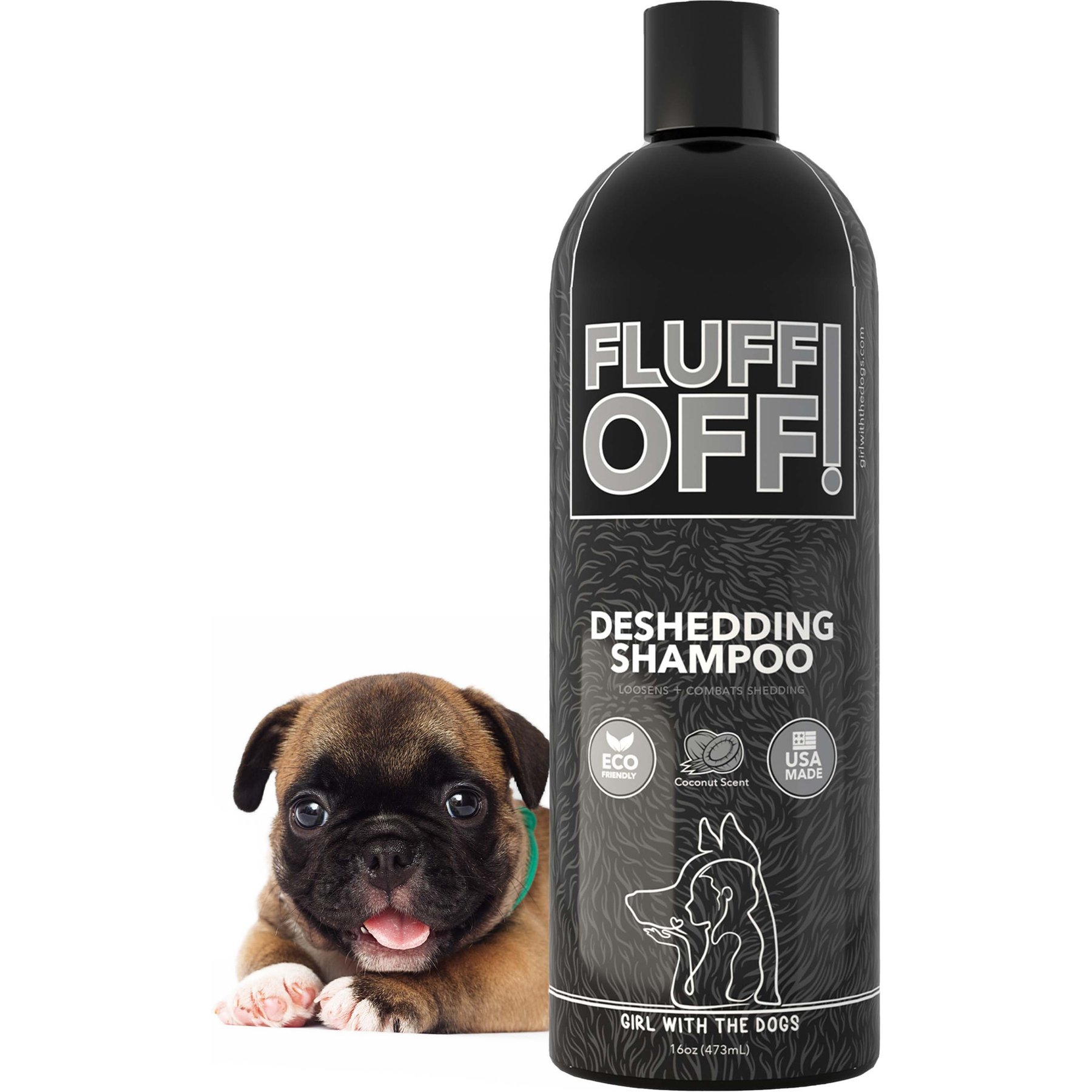 Girl With The Dogs Fluff Off! Natural Deshedding Dog & Cat Shampoo, 16-fl oz bottle