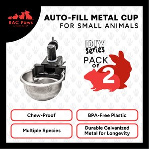 RAC Paws by RentACoop Auto-Fill Small Pet Metal Cup with Cage Attachment, 2 count