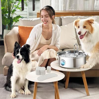 Show full view: OneIsAll Stainless Steel Dog & Cat Water Fountain Replacement Filters, 8 count, Large: 7-L slide 7 of 9