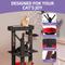 Show in main carousel: Wooflex 60-in Plush Gothic Halloween Coffin Bed Top Perch Comfy Basket & Scratching Cat Tree Tower & Condo, Black & Red slide 6 of 10