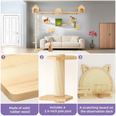 Show full view: Wooflex 21 piece Fleece Cat Wall Shelves, Beige slide 6 of 10