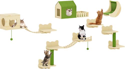 Show full view: Wooflex 14 piece Fleece Cat Wall Shelves, Beige slide 9 of 9