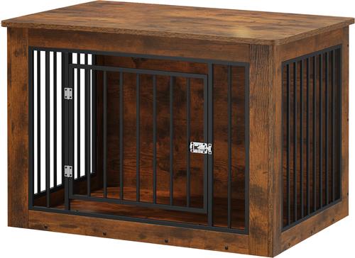 Show full view: Wooflex Wooden Furniture Dog Crate, Rustic Brown, 38 inch slide 9 of 10