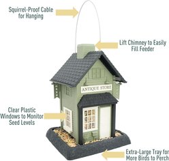 North States Village Collection Antique Store Bird House-Hopper Feeder, Green, 6.5-lb slide 2 of 8
