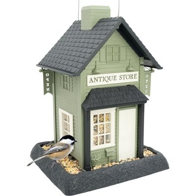 North States North States Village Collection Antique Store Bird House-Hopper Feeder, Green, 6.5-lb
