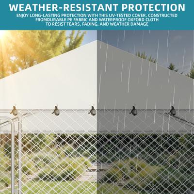 Show full view: Wooflex Outdoor Heavy Duty Playpen Cage Enclosure Dog Run Kennel with Waterproof Cover Steel, Silver, 7.5 x 7.5-ft slide 5 of 9